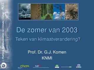 De zomer van 2003 Teken van klimaatverandering?