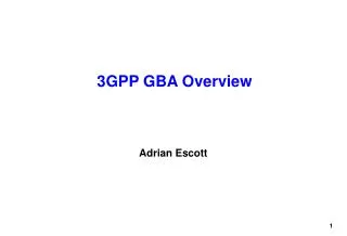 3GPP GBA Overview
