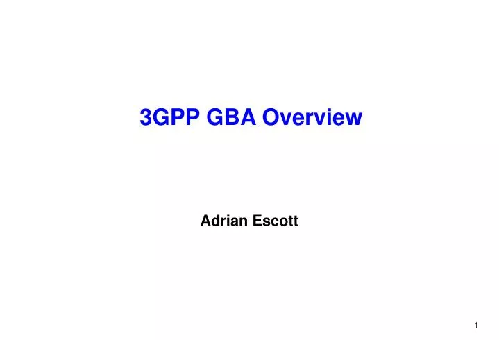 3gpp gba overview
