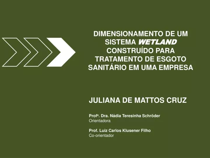 dimensionamento de um sistema wetland constru do para tratamento de esgoto sanit rio em uma empresa