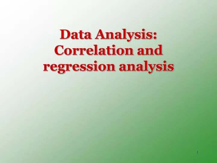 data analysis correlation and regression analysis