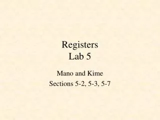 Registers Lab 5