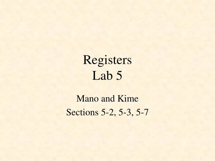 registers lab 5