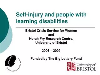 Self-injury and people with learning disabilities