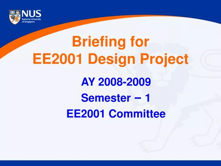 ay 2008 2009 semester 1 ee2001 committee