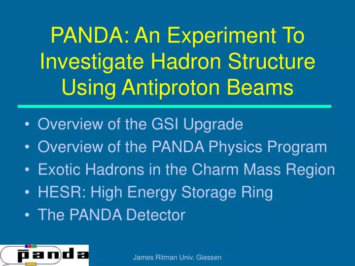 panda an experiment to investigate hadron structure using antiproton beams