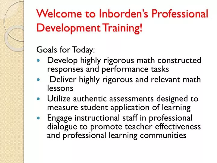 welcome to inborden s professional development training