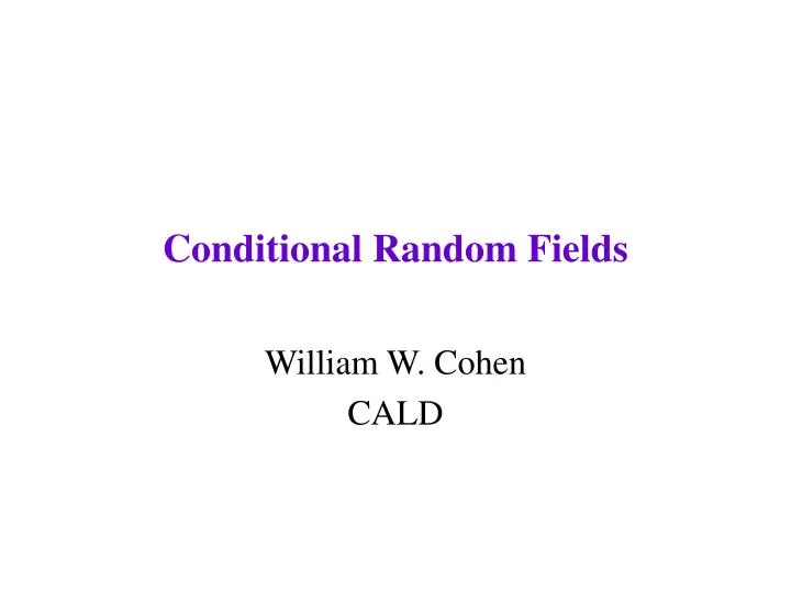 conditional random fields