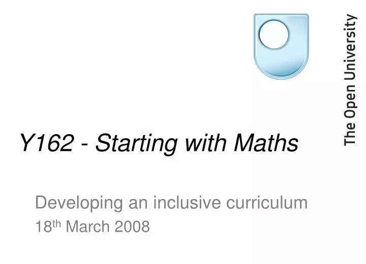 y162 starting with maths