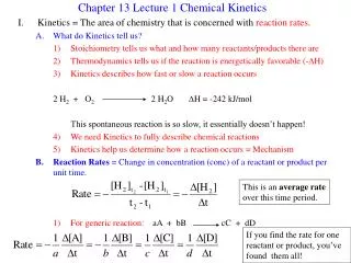 Chapter 13 Lecture 1 Chemical Kinetics
