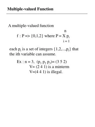 Multiple-valued Function