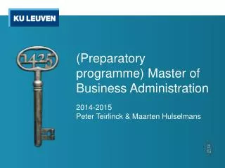 (Preparatory programme ) Master of Business Administration