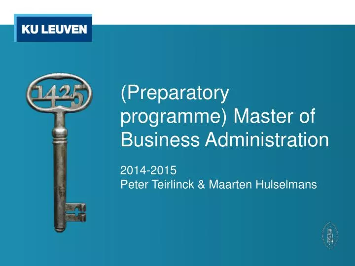 preparatory programme master of business administration