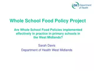 Whole School Food Policy Project