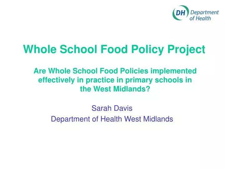 whole school food policy project