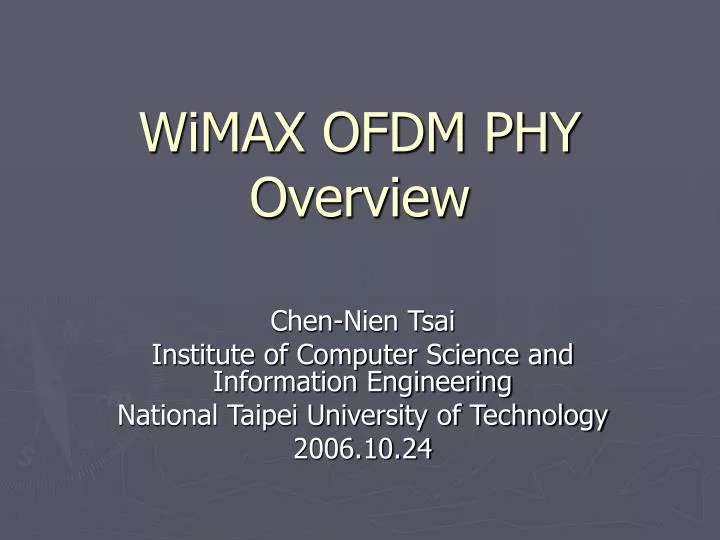 wimax ofdm phy overview