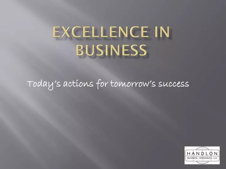 excellence in business