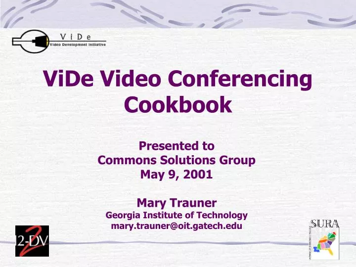 vide video conferencing cookbook