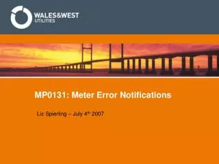 MP0131: Meter Error Notifications