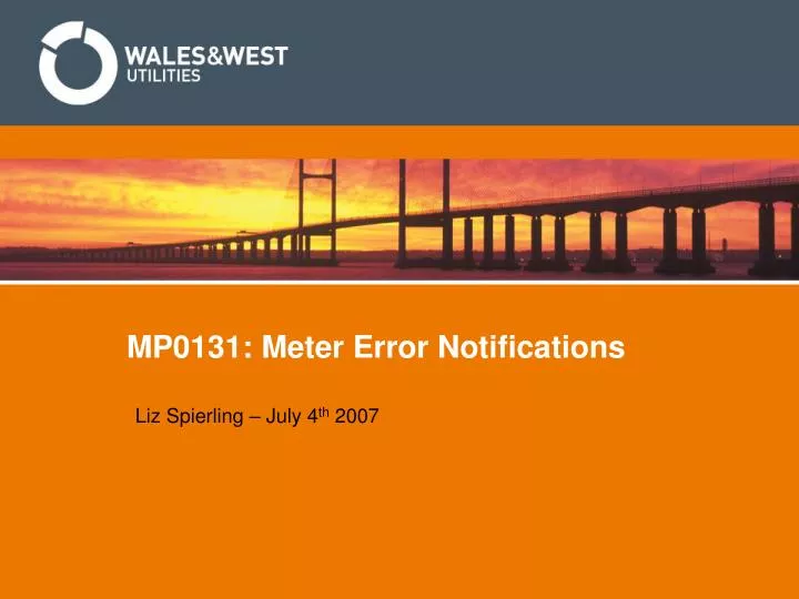 mp0131 meter error notifications