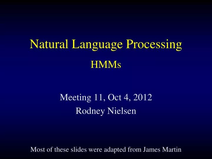natural language processing hmms