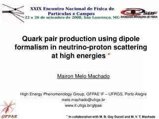 Quark pair production using dipole formalism in neutrino-proton scattering at high energies *