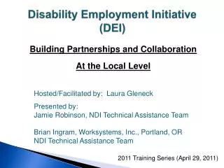 Disability Employment Initiative (DEI)