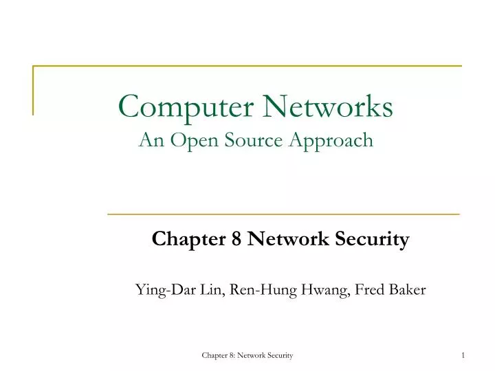computer networks an open source approach