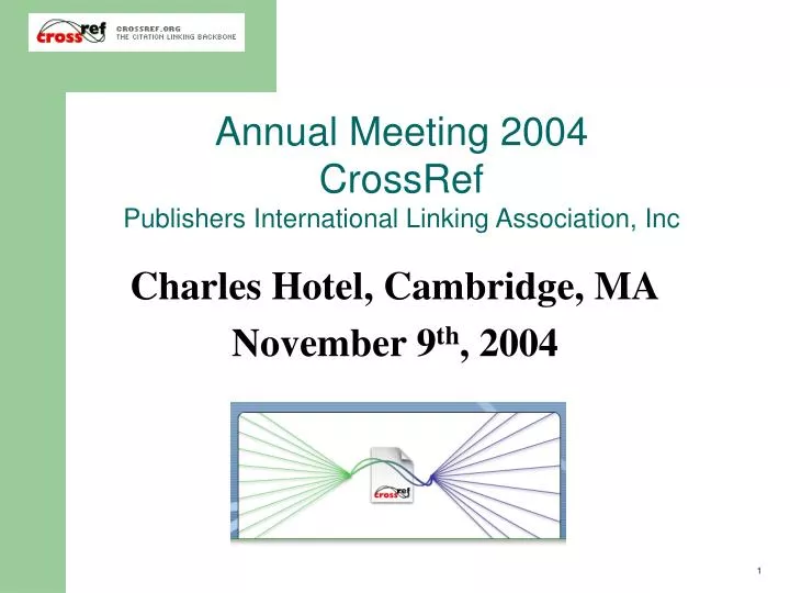 annual meeting 2004 crossref publishers international linking association inc