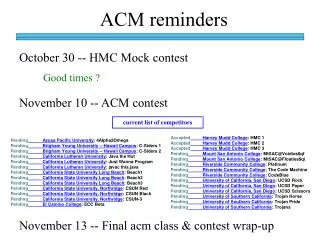 ACM reminders