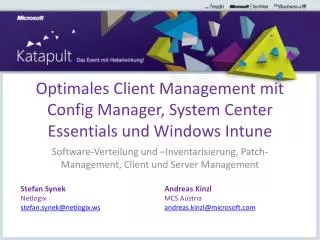 Optimales Client Management mit Config Manager, System Center Essentials und Windows Intune