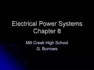 Electrical Power Systems Chapter 8