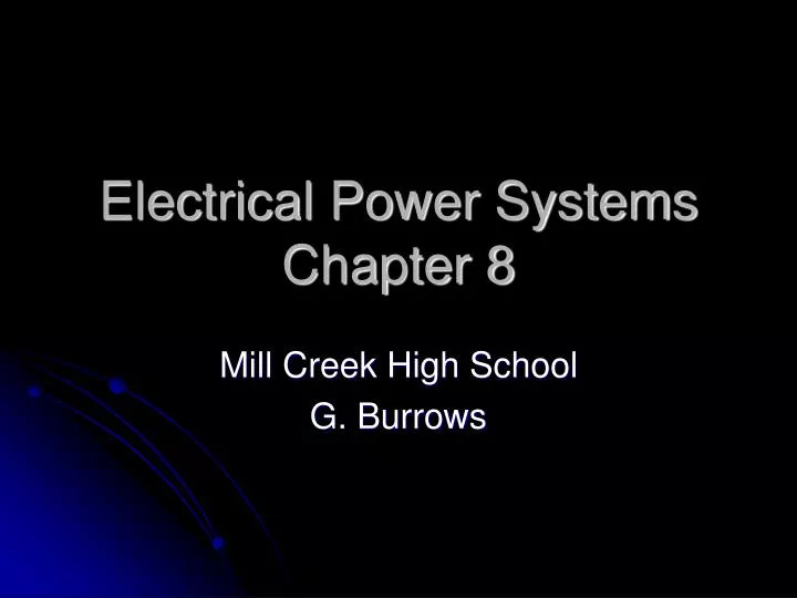 electrical power systems chapter 8