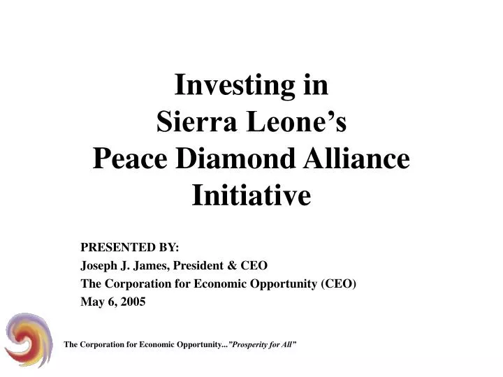 investing in sierra leone s peace diamond alliance initiative