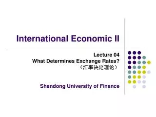 International Economic II