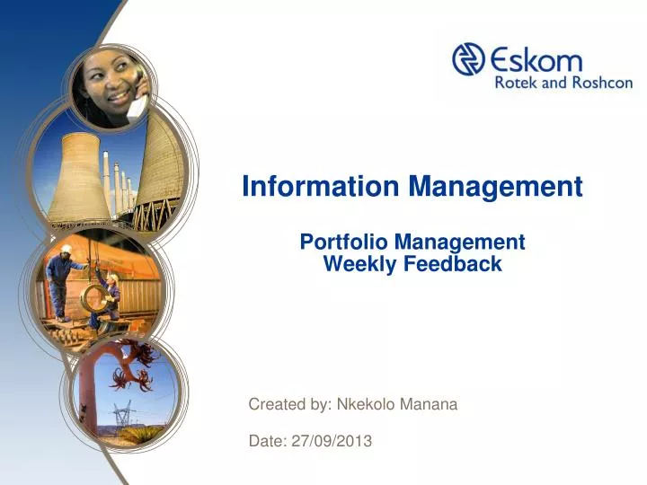 information management portfolio management weekly feedback