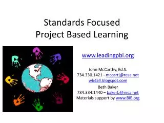 Standards Focused Project Based Learning