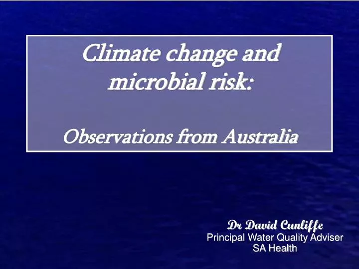 climate change and microbial risk observations from australia