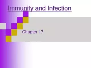 Immunity and Infection