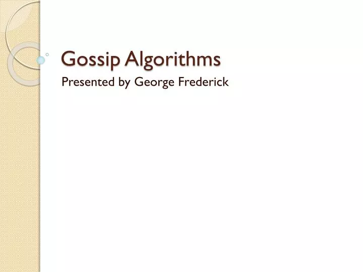 gossip algorithms