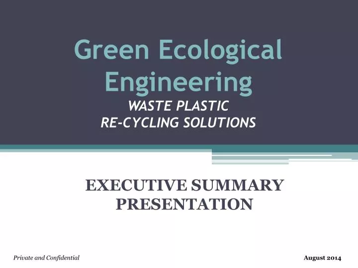 green ecological engineering waste plastic re cycling solutions