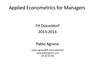 FH Düsseldorf 2013-2014 Pablo Agnese