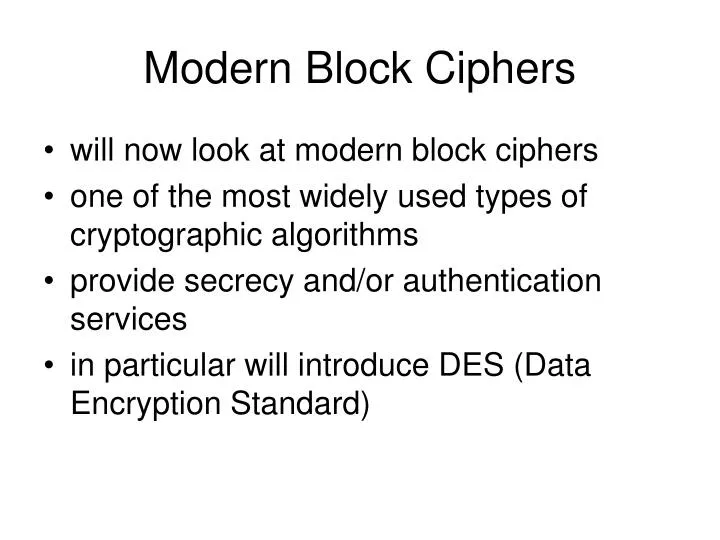 modern block ciphers