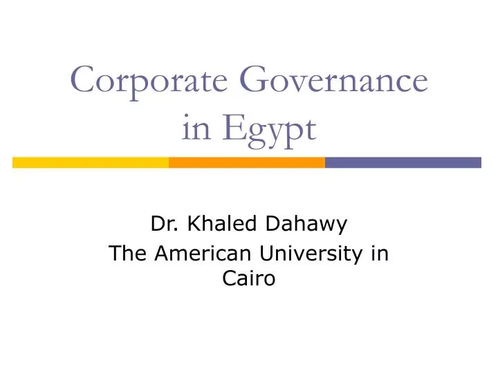 corporate governance in egypt