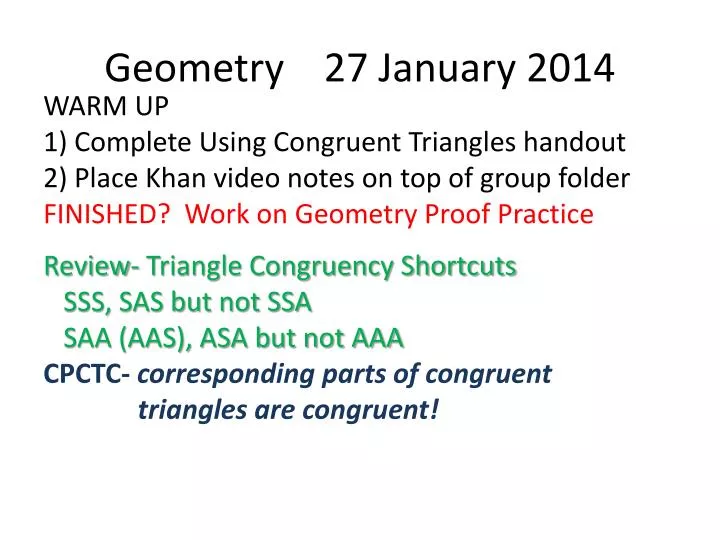 geometry 27 january 2014