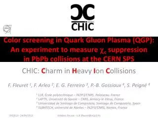 CHIC: C harm in H eavy I on C ollisions