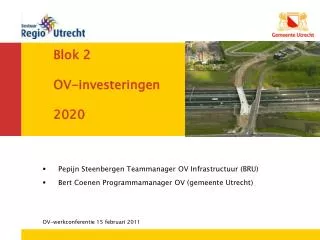 Blok 2 OV-investeringen 2020