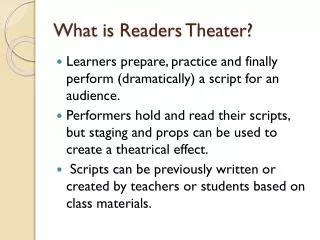 What is Readers Theater?