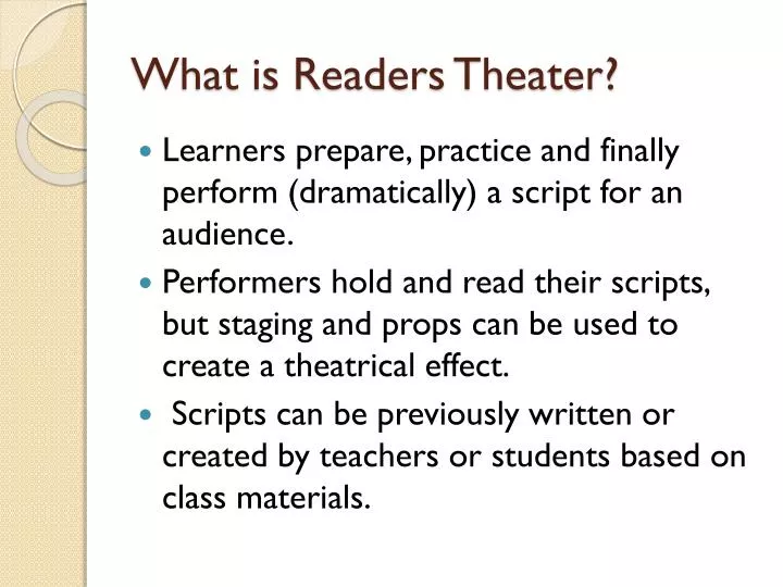 what is readers theater