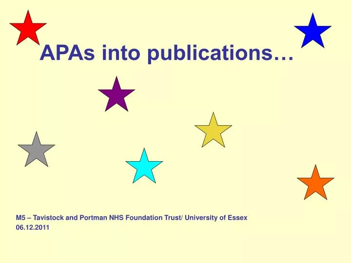 apas into publications